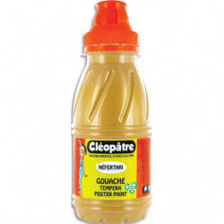 CLEOPATRE Pot de gouache Nefertari couleur or 250 ml x 8, dès 3 ans, avec pinceau et entonnoir intégré