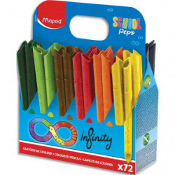 MAPED Schoolpack de 72 crayons de couleurs INFINITY. Ne se taille pas. Corps creux et pointe biseautée