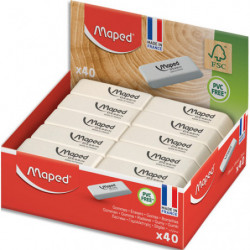MAPED Display de 40 gommes à dessin regular FSC, livré en présentoir