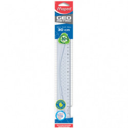 MAPED Geometric - Règle 30 cm pour gaucher - transparente