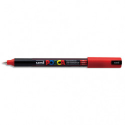 UNI POSCA Marqueur peinture. Pointe extra fine de 0,7 à 1 mm (PC1MC). Couleur Rouge