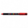 UNI POSCA Marqueur peinture. Pointe extra fine de 0,7 à 1 mm (PC1MC). Couleur Rouge