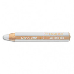 STABILO woody 3in1 crayon de couleur multi-surfaces mine extra-large (10 mm) - Blanc titane
