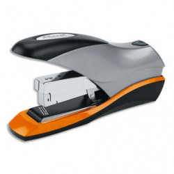 REXEL Agrafeuse socle Optima70. 70 feuilles Gris/Orange. Agrafe Odyssey125. Agrafage sans effort 2102359