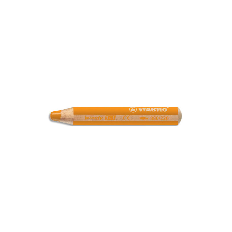 STABILO woody 3in1 crayon de couleur multi-surfaces mine extra-large (10 mm) - Orange clair