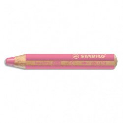 STABILO woody 3in1 crayon de couleur multi-surfaces mine extra-large (10 mm) - Rose