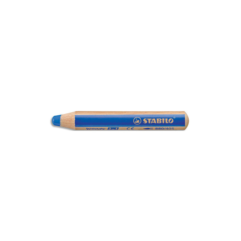STABILO woody 3in1 crayon de couleur multi-surfaces mine extra-large (10 mm) - Bleu outremer