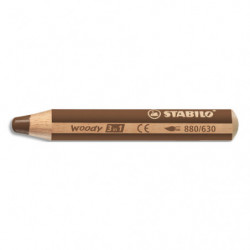 STABILO woody 3in1 crayon de couleur multi-surfaces mine extra-large (10 mm) - Terre de Sienne