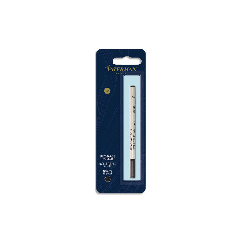 PARKER Recharge pour Stylo Roller pointe fine encre Noire. En blister.