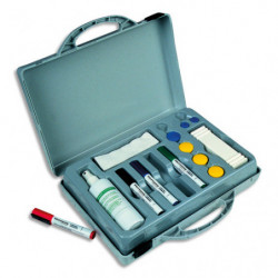 VANERUM Kit malette conférence contenant : 4 feutres, 8 aimants, 1 effaceur et 1 Spray nettoyant