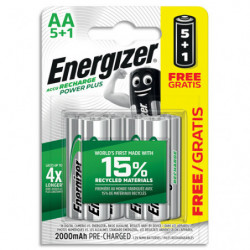 ENERGIZER Pile Power Plus AA 2000 mAh, pack de 5+1 piles