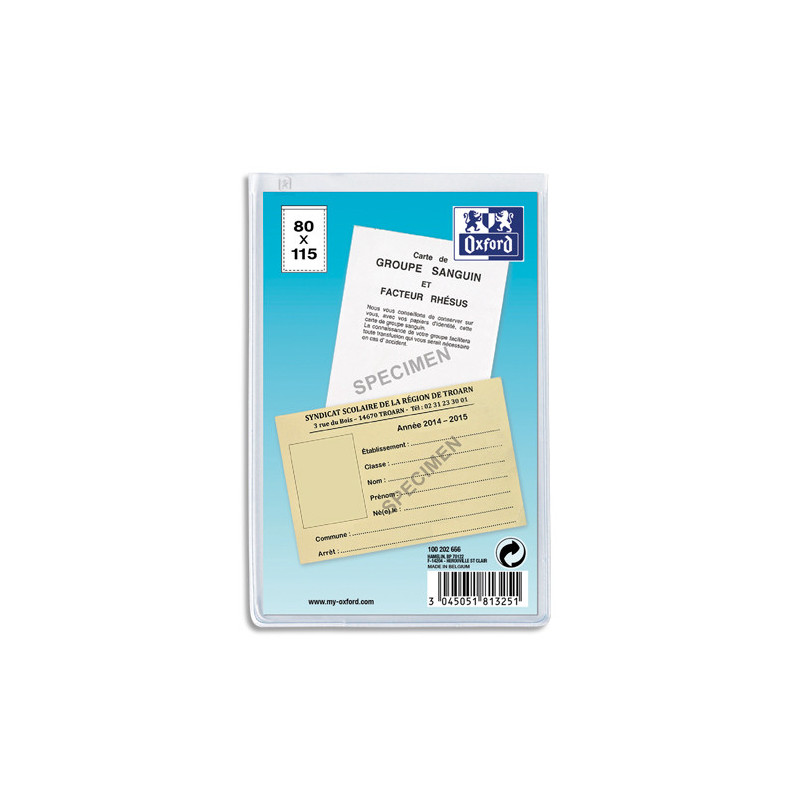 OXFORD Etuis 2 faces multi-usages, 8,5 x 11,5 cm, en PVC 20/100e