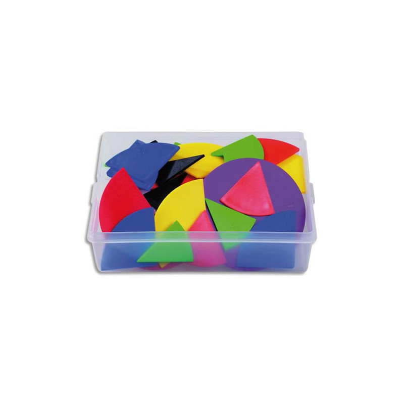 Coffret contenant 51 sets de fractions en plastique souple couleurs assorties