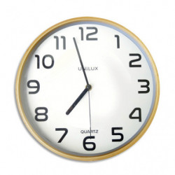UNILUX Horloge Baltic Hêtre, structure bois, cadran plastique, mécanisme à quartz - Diamètre 30,5 cm