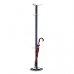 STEELRANGE Portemanteau 6 patères, acier Blanc, porteparapluie, fut et base acier anthracite, H 175 cm