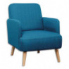 PAPERFLOW Fauteuil Brook Bleu en pin massif et aggloméré, revêtement en tissu, avec accoudoirs
