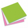 SIGEL Bloc de 3 x100 notes électrostatiques format 10 x 10 cm. Coloris assortis: Rose, Blanc et Vert