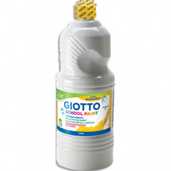 GIOTTO Flacon d'1 litre de gouache liquide de couleur blanc ultra lavable