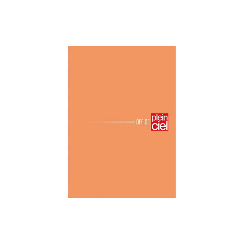 PLEIN CIEL Bloc agrafé en-tête 160 pages non perforées 80g petits carreaux 5x5 14,8x21cm. Couv Orange
