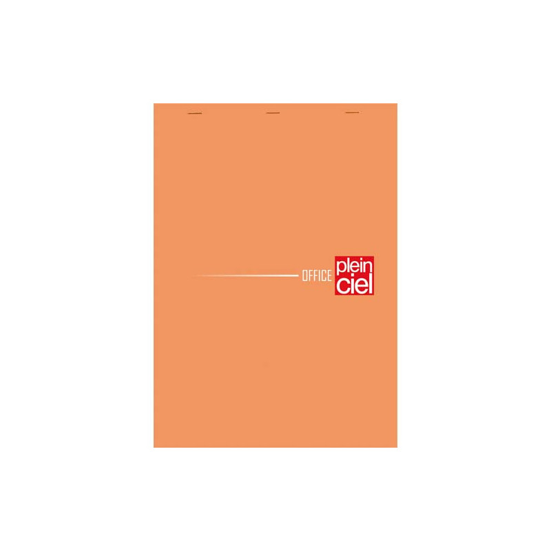 PLEIN CIEL Bloc agrafé en-tête 160 pages non perforées 80g petits carreaux 5x5 21x29,7cm. Couv Orange