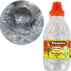CLEOPATRE Flacon de gel pailleté couleur argent 500 ml x 12