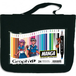 OZ INTERNATIONAL Trousse de 24 marqueurs à alcool GRAPHIT Manga - Idéal pour les dessinateurs de mangas