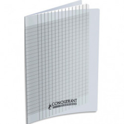 CONQUERANT Cahier 21x29,7 cm 96P, 90g Seyès 2,5mm, Polypro incolor, pour déficient visuels