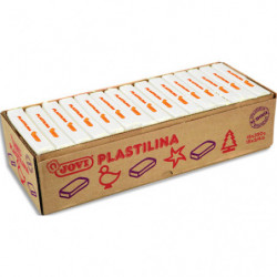JOVI Plastilina, boîte de 15 x 350 gr de pâte à modeler végétale couleur blanc