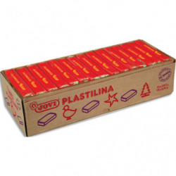 JOVI Plastilina, boîte de 15 x 350 gr de pâte à modeler végétale couleur rouge