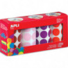APLI KIDS Boîte de 4 rouleaux de gommettes (2832 u) rondes 33mm, couleur ass (marron, rose, lila, orge)