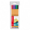 STABILO point 88 stylo-feutre pointe fine (0,4 mm) - Pochette de 6 stylo-feutres - Coloris assortis