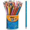 BIC Kids Evolution Triangle ECOlutions Crayons de Couleurs - Assortis, Pot à Crayons de 60