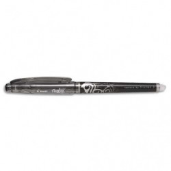 PILOT Stylo Roller FriXion Point, pointe hi-tec fine, s'efface à la gomme en bout de stylo,coloris Noir.