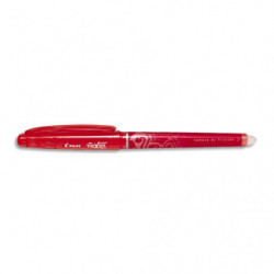 PILOT Stylo Roller FriXion Point, pointe hi-tec fine, s'efface à la gomme en bout de stylo,coloris Rouge.