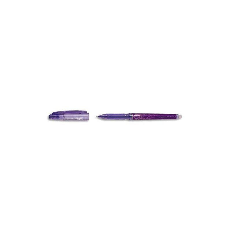 PILOT Stylo Roller FriXion Point, pointe hi-tec fine, s'efface à la gomme en bout de stylo,coloris Violet
