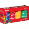 AGIPA Lot de 4 rouleaux de gommettes motifs et couleur assortis : carré, triangle, rectangle, rond