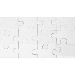 PW INTERNATIONAL Puzzle Blanc 12 pièces 20x12 cm
