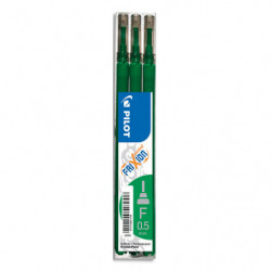 PILOT Set de 3 recharges pour roller FriXion Point. Pointe fine 0,5 mm. Encre Vert.