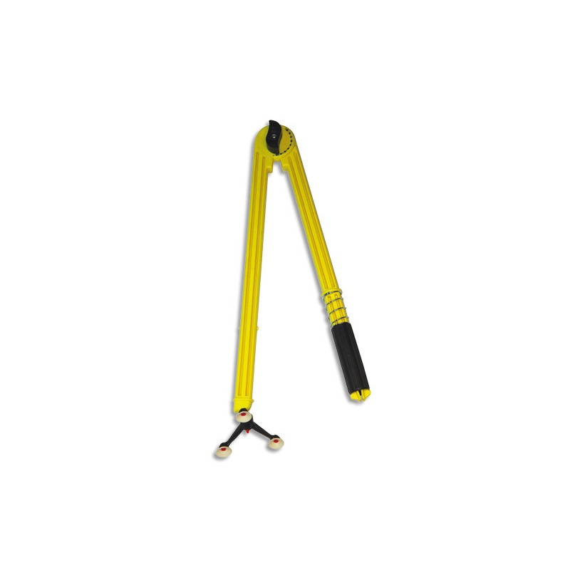 WONDAY Compas en plastique incassable Jaune 50cm 3 pieds ventouse et porte craies marqueur tableau