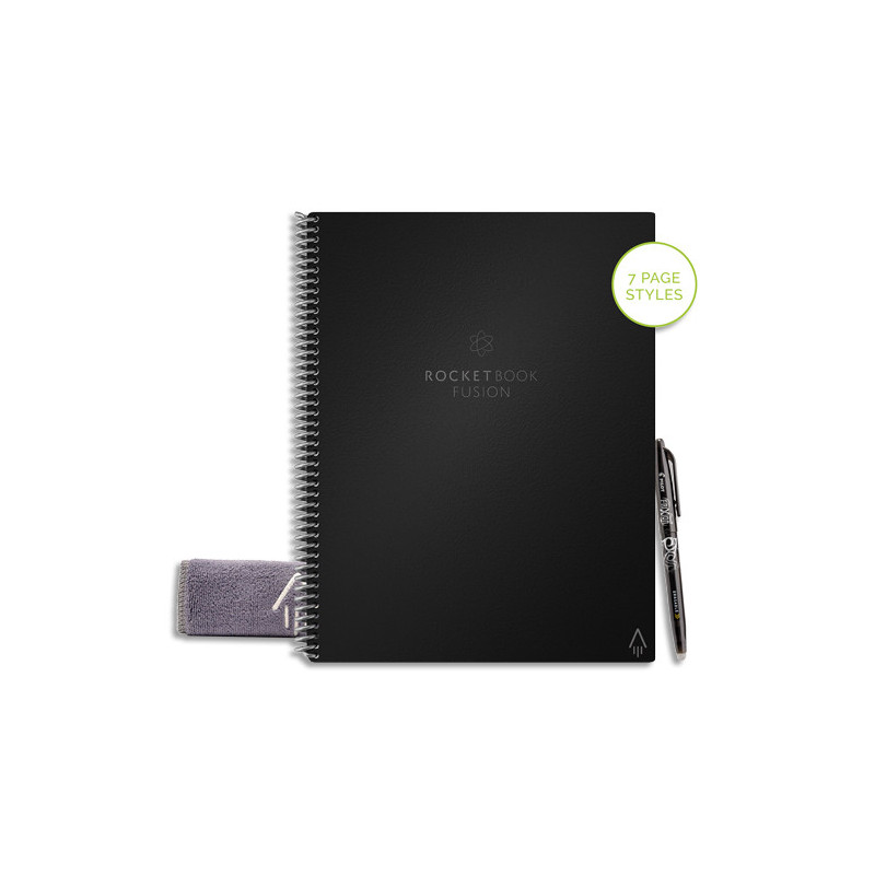 BIC Cahier Rocketbook Fusion à spirale 42 pages lignées A5. Connecté/réutilisable à l