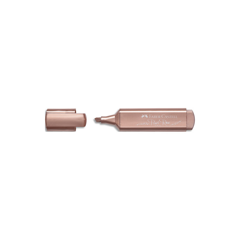 FABER CASTELL Surligneur Textliner 46 Métallique. Coloris rose perle. Pointe biseautée