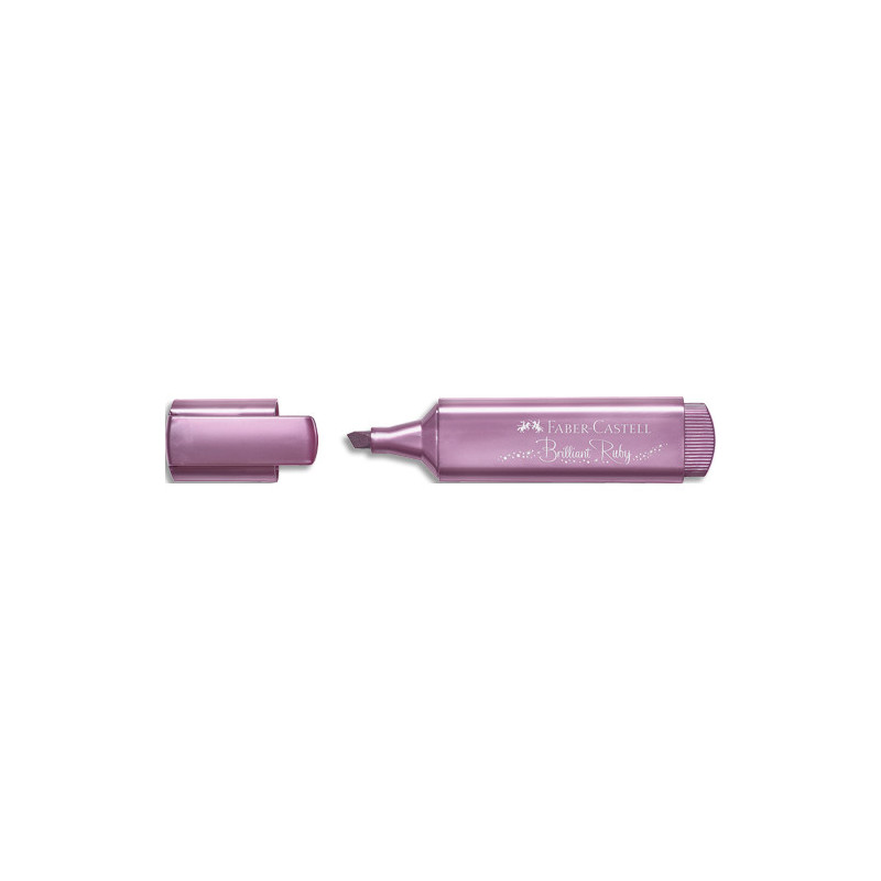 FABER CASTELL Surligneur Textliner 46 Métallique. Coloris ruby. Pointe biseautée