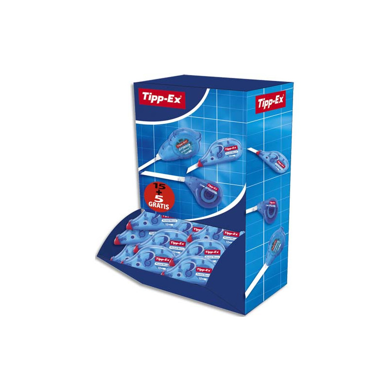 TIPP-EX Pack 15 rollers de correction Pocket Mouse + 5 offerts. 4,2 mm x 9 m.