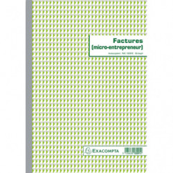 EXACOMPTA Manifold Factures auto-entrepreneur 29,7x21cm - 50 feuillets dupli autocopiants