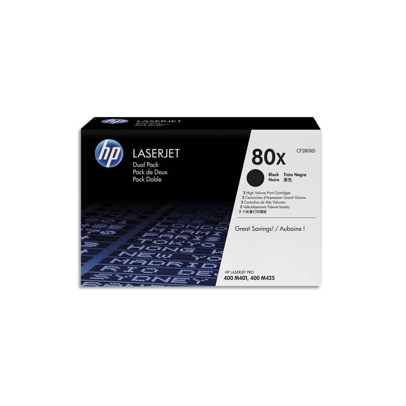 HP Pack 2 cartouches Laser Noir XL CF280XD