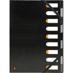 EXACOMPTA Trieur HARMONIKA EXACTIVE 9 positions en polypropylène recylclé. Dos à soufflet. Coloris Noir