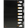 EXACOMPTA Trieur HARMONIKA EXACTIVE 9 positions en polypropylène recylclé. Dos à soufflet. Coloris Noir