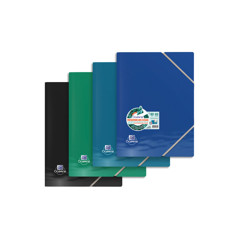OXFORD Protège-documents OCEANIS RECYCLE A4 PP 80 vues 40 pochettes. Coloris assortis