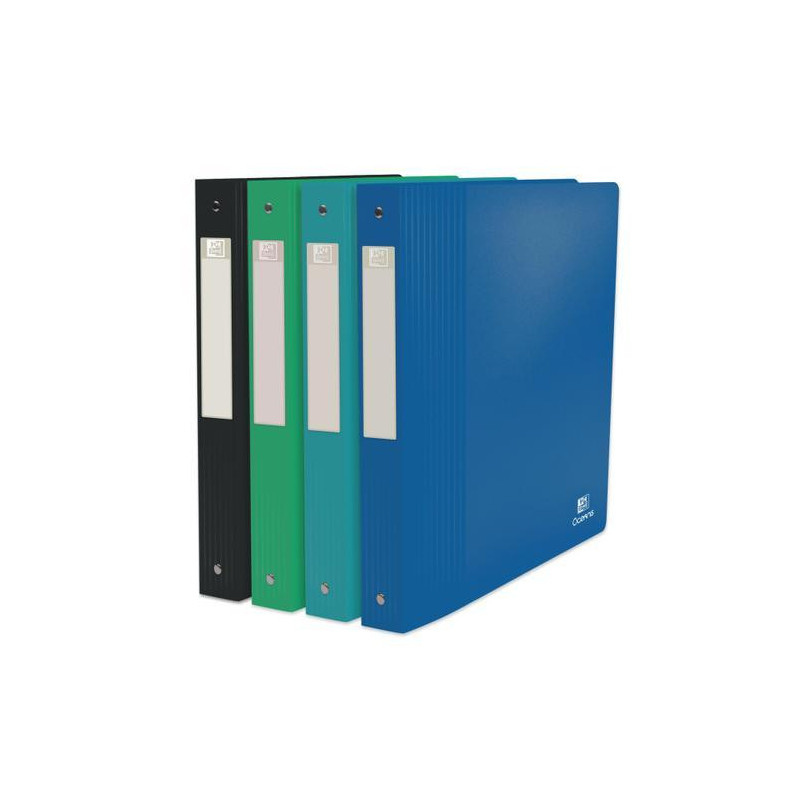 OXFORD Classeur 4 anneaux OCEANIS RECYCLE en polypropylène 10/10e. Dos de 4cm. Coloris assortis