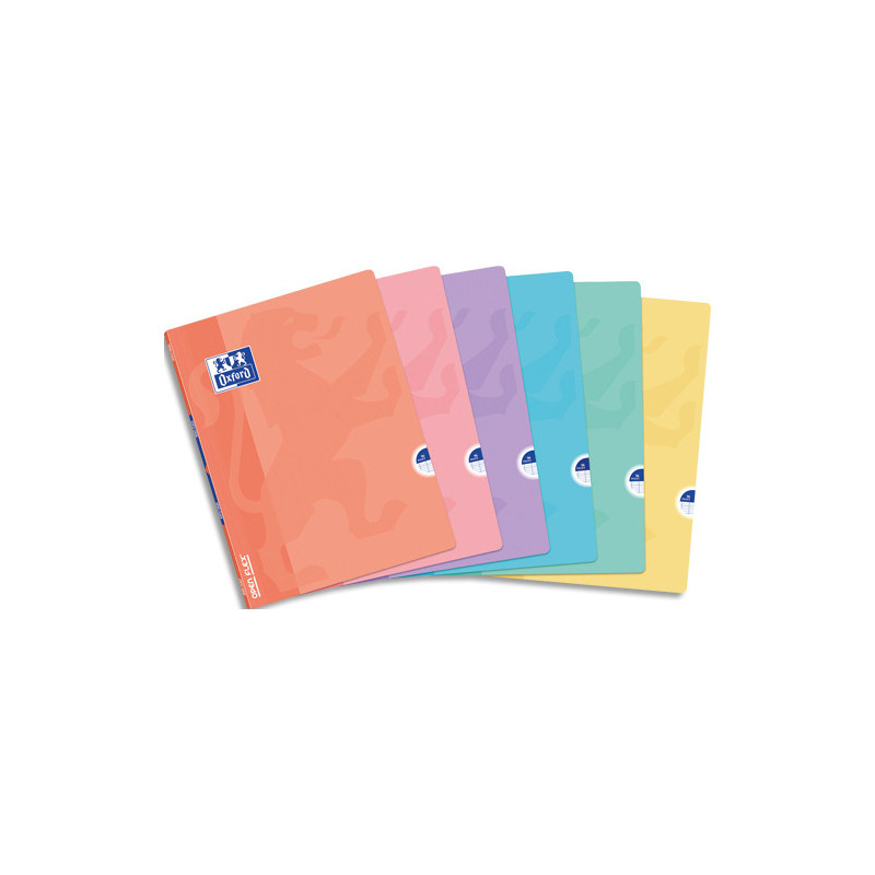 OXFORD Cahier piqûre OpenFlex polypropylène 96 pages 24x32 cm grands carreaux Seyès. Coloris assortis pas